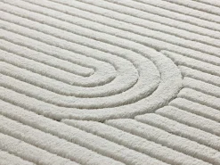 Alfombra interior - geométrico con relieve - crema - 60 x 110 cm - ESTILO