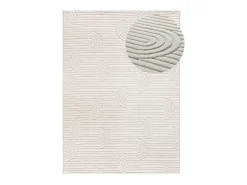Alfombra interior - geométrico con relieve - crema - 60 x 110 cm - ESTILO