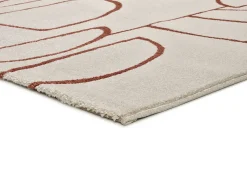 Alfombra interior - geométrico - beige / caldera - 133 x 190 cm - BERUTI