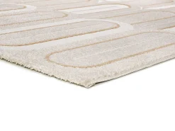 Alfombra interior - geométrico con relieve - blanco - 133 x 190 cm - FLORA