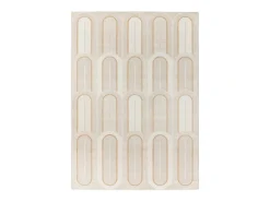 Alfombra interior - geométrico con relieve - blanco - 133 x 190 cm - FLORA