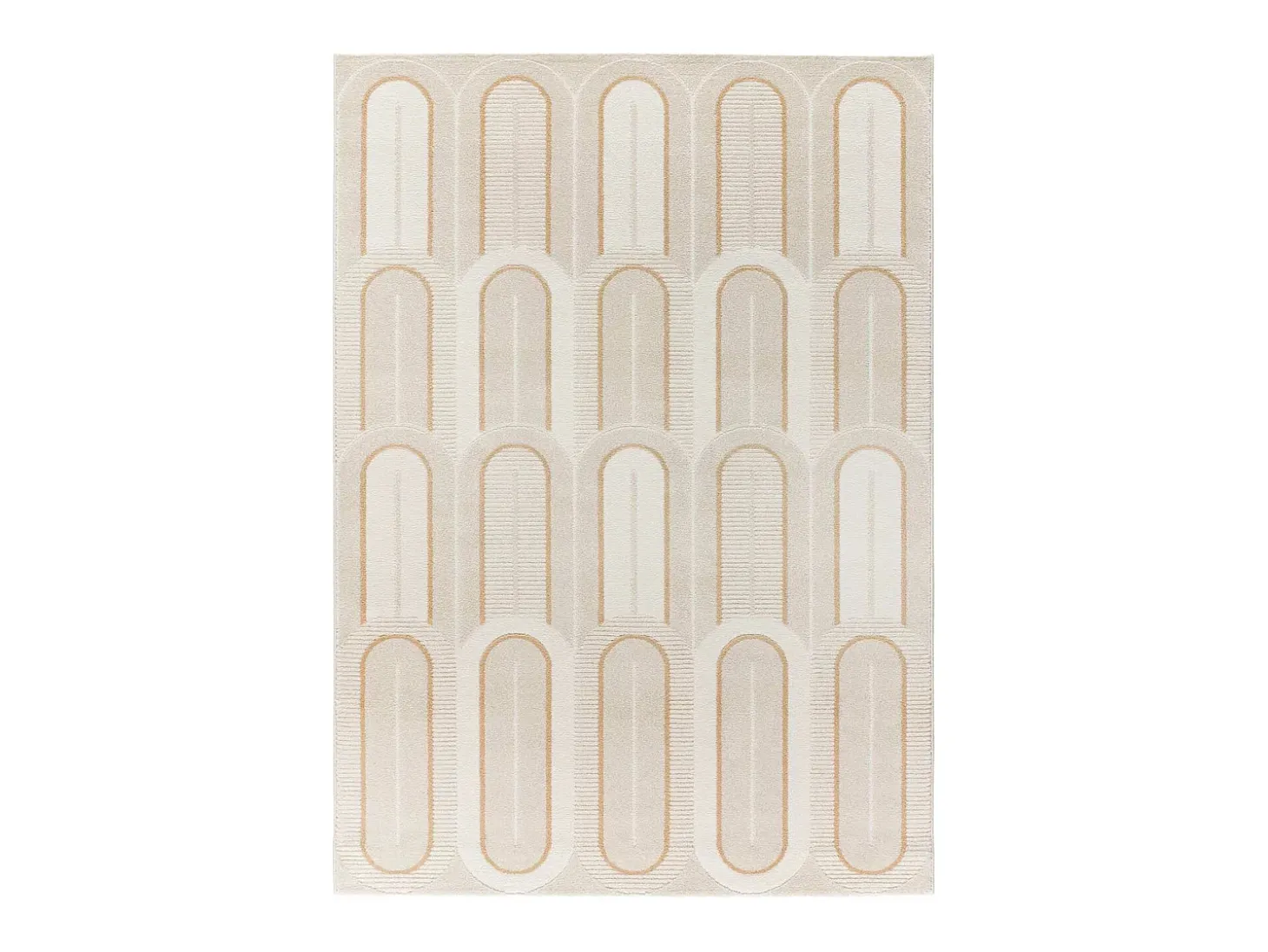 Alfombra interior - geométrico con relieve - blanco - 133 x 190 cm - FLORA