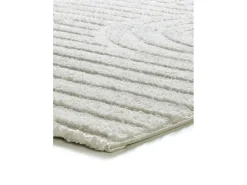 Alfombra interior - geométrico con relieve - blanco - 190 x 285 cm - JUNO