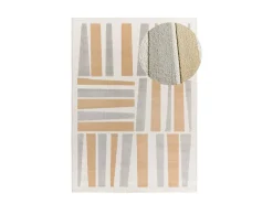 Alfombra interior - geométrico con relieve - plata - 160 x 230 cm - FLORA