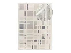 Alfombra interior - geométrico con relieve - plata - 133 x 190 cm - FLORA
