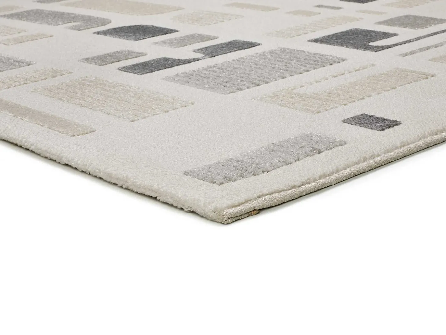 Alfombra interior - geométrico con relieve - plata - 133 x 190 cm - FLORA