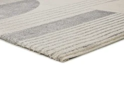 Alfombra interior - geométrico - beige / gris - 133 x 190 cm - PORTO