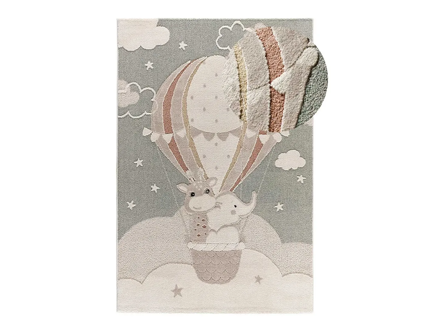 Alfombra interior - infantil animales - verde - 120 x 170 cm - CLOWN