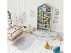 Alfombra interior - infantil elefante - blanco - 75 x 120 cm - CANDY