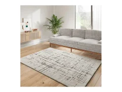Alfombra interior - moderno - crema / marrón - 80 x 120 cm - CERES