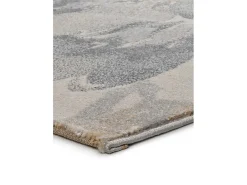 Alfombra interior - motivos florales - gris / beige - 80 x 150 cm - FLORES SUNSET