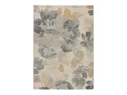 Alfombra interior - motivos florales - gris / beige - 160 x 230 cm - FLORES SUNSET