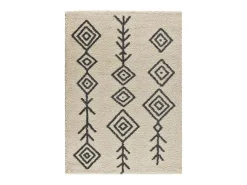 Alfombra interior - shaggy étnico - blanco - 80 x 150 cm - ATLAS
