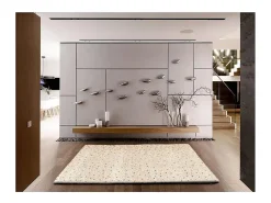Alfombra interior - shaggy moderno - crema / multicolor - 120 x 180 cm - LUSH