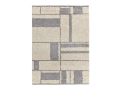 Alfombra interior - shaggy geométrico - plata - 133 x 190 cm - HELIA