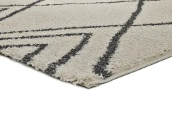 Alfombra interior - shaggy étnico - blanco - 80 x 150 cm - ATLAS