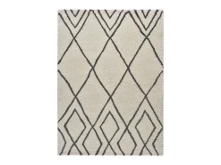 Alfombra interior - shaggy étnico - blanco - 80 x 150 cm - ATLAS