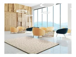 Alfombra interior - shaggy moderno - crema / negro - 80 x 150 cm - LUSH