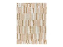 Alfombra interior - shaggy geométrico - beige - 80 x 150 cm - SERENE TERRA