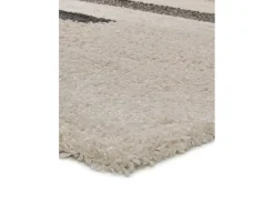 Alfombra interior - shaggy geométrico - beige / gris - 135 x 190 cm - SCENIC