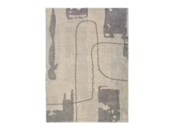 Alfombra interior - shaggy abstracto - plata - 80 x 150 cm - HELIA