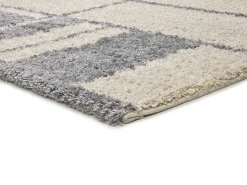 Alfombra interior - shaggy geométrico - plata - 80 x 150 cm - HELIA