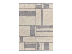 Alfombra interior - shaggy geométrico - plata - 80 x 150 cm - HELIA