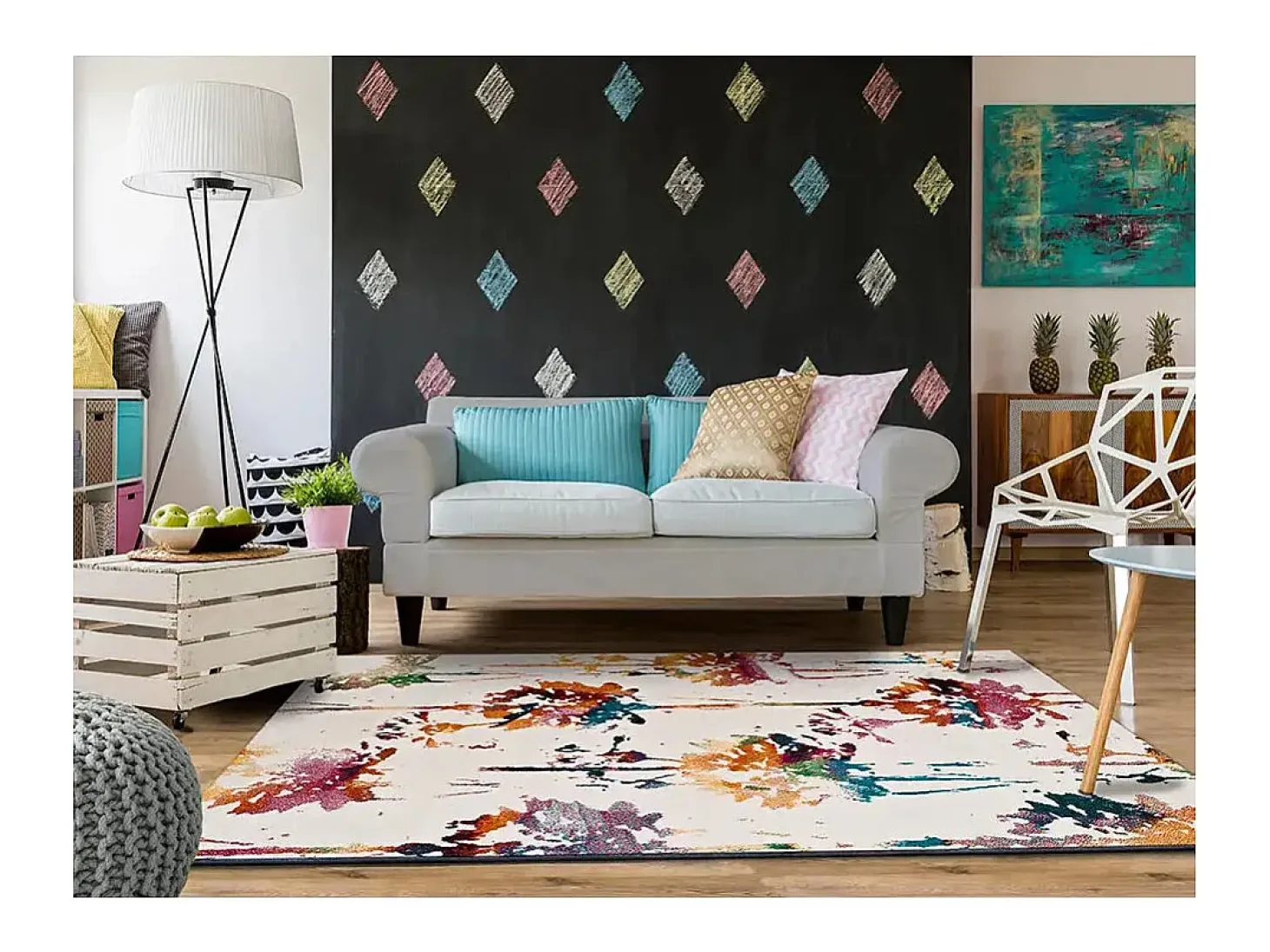 Alfombra interior - étnica - multicolor - 140 x 200 cm - KATRINA
