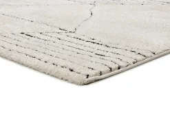 Alfombra interior - étnico con relieve - blanco - 80 x 150 cm - TURIN