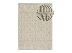 Alfombra interior - étnico con relieve - crema - 160 x 230 cm - PAMUK