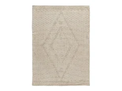 Alfombra interior - étnico con relieve - crema - 80 x 120 cm - PAMUK