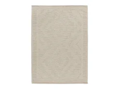 Alfombra interior - étnico con relieve - crema - 60 x 90 cm - PAMUK