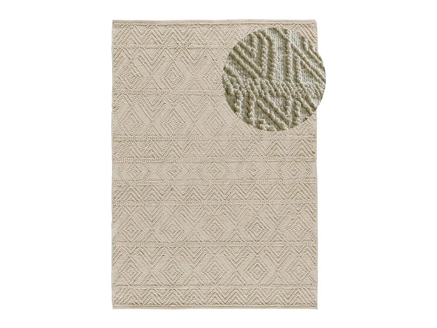 Alfombra interior - étnico con relieve - crema - 120 x 170 cm - PAMUK