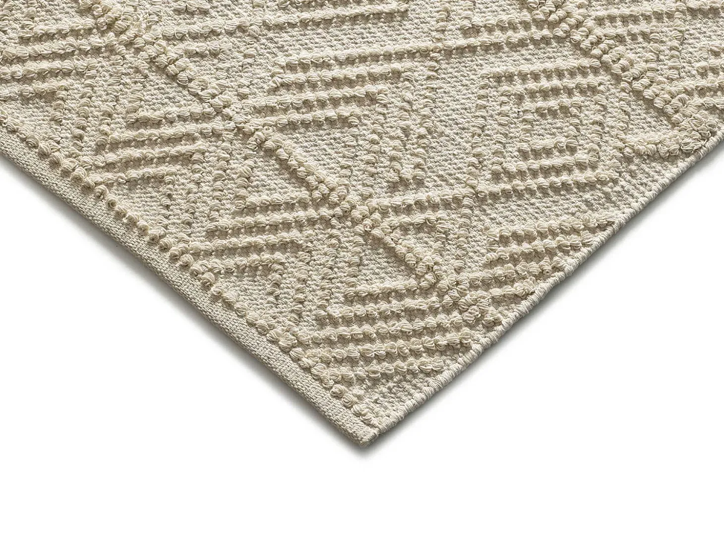Alfombra interior - étnico con relieve - crema - 120 x 170 cm - PAMUK