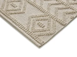 Alfombra interior - étnico con relieve - crema - 80 x 120 cm - PAMUK