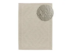 Alfombra interior - étnico con relieve - crema - 80 x 120 cm - PAMUK