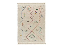 Alfombra interior - étnico - blanco - 80 x 150 cm - YEBEL