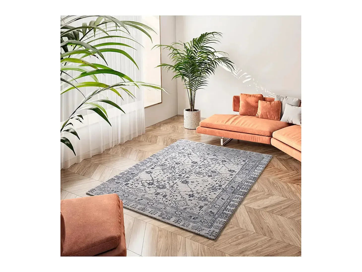 Alfombra interior - vintage - azul - 200 x 290 cm - SIROCO
