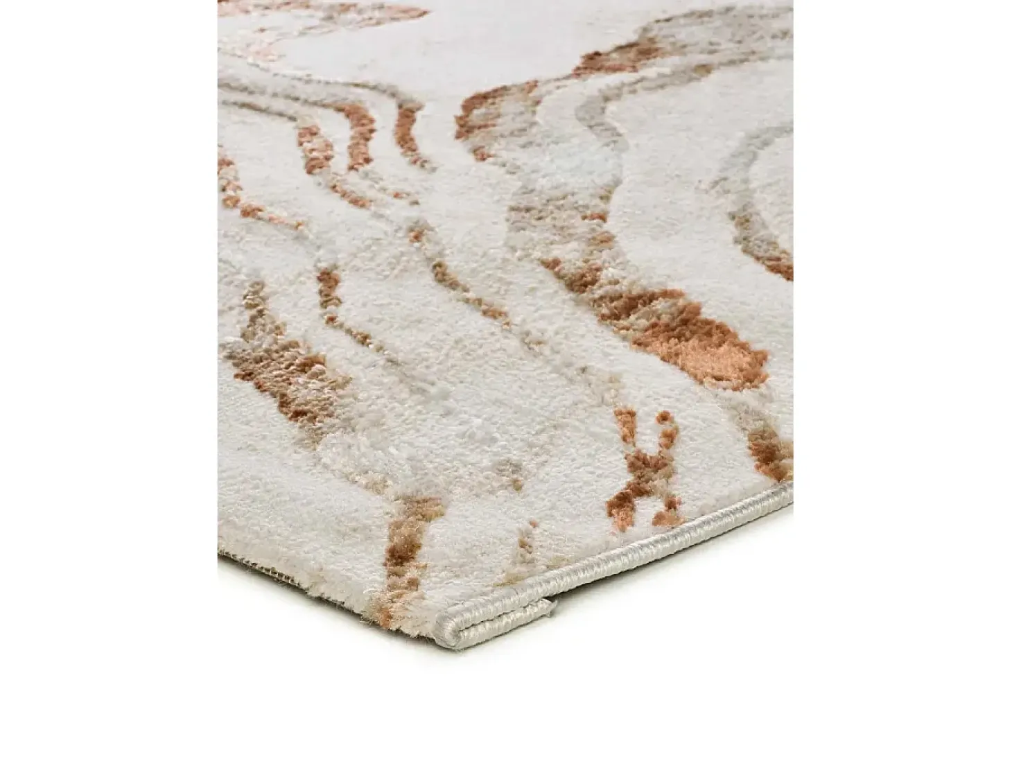 Alfombra interior - abstracto con relieve - beige / caldera - 154 x 230 cm - KEOPS