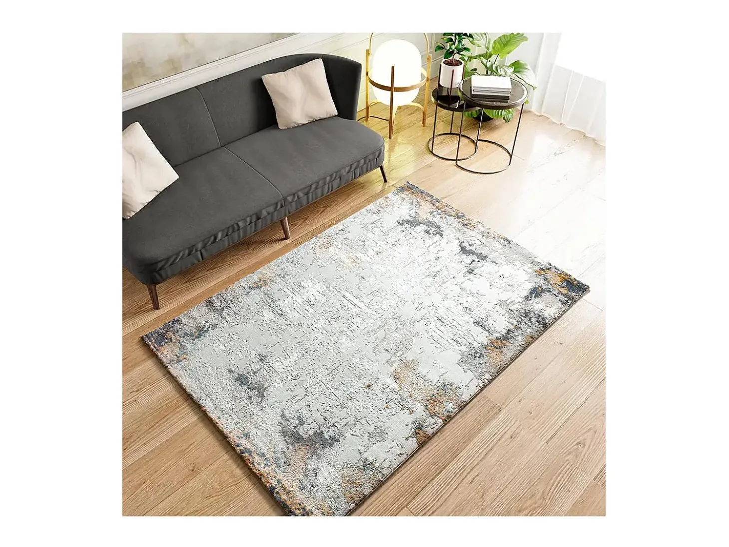 Alfombra interior - abstracto con relieve - multicolor - 134 x 200 cm - KEOPS