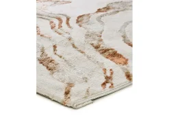 Alfombra interior - abstracto con relieve - beige / caldera - 77 x 150 cm - KEOPS