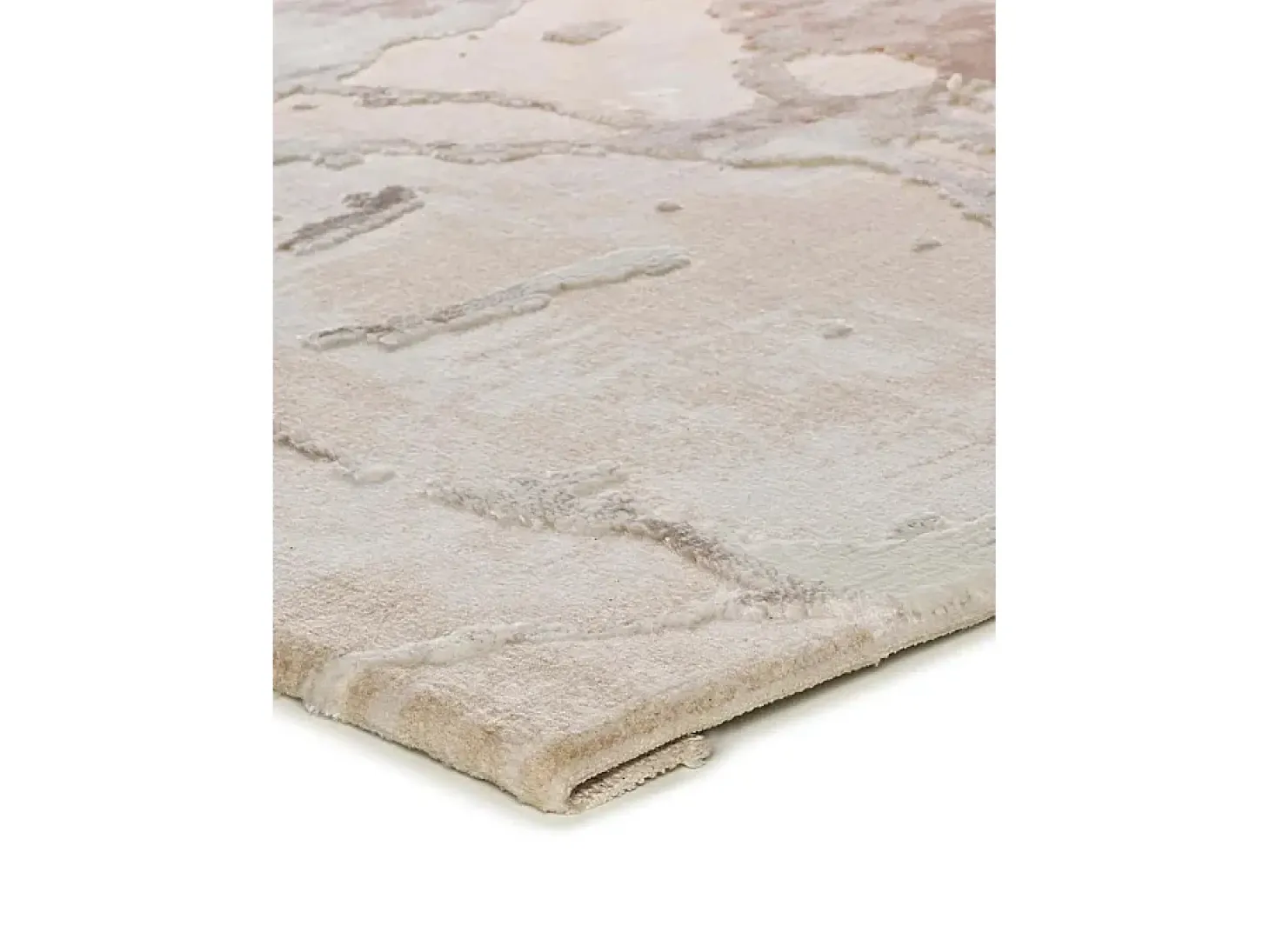 Alfombra interior - efecto marmol con relieve - beige - 192 x 290 cm - ORIS