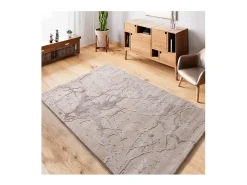 Alfombra interior - efecto marmol con relieve - beige - 192 x 290 cm - ORIS
