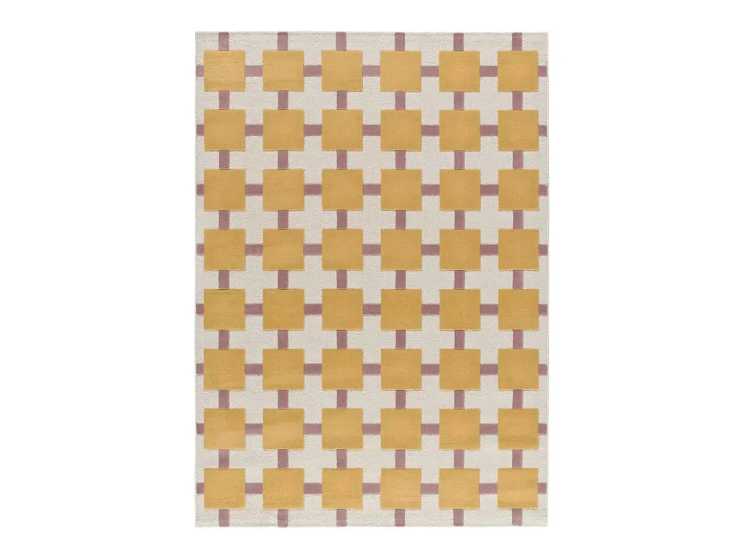 Alfombra interior - geométrico - mostaza / rosa - 160 x 230 cm - FLASHY