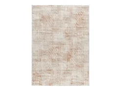 Alfombra interior - geométrico con relieve - beige / caldera - 134 x 200 cm - KEOPS