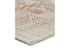 Alfombra interior - geométrico con relieve - beige / caldera - 134 x 200 cm - KEOPS