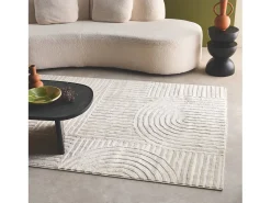Alfombra interior con diseño gráfico arcos, crema crema