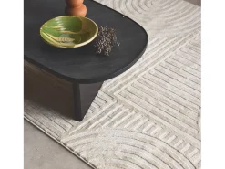 Alfombra interior con diseño gráfico arcos, crema crema