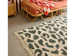 Alfombra interior con flecos diseño moteado