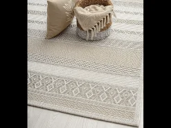 Alfombra interior exterior moderna - Beige - 160 x 160 cm - CALGARY